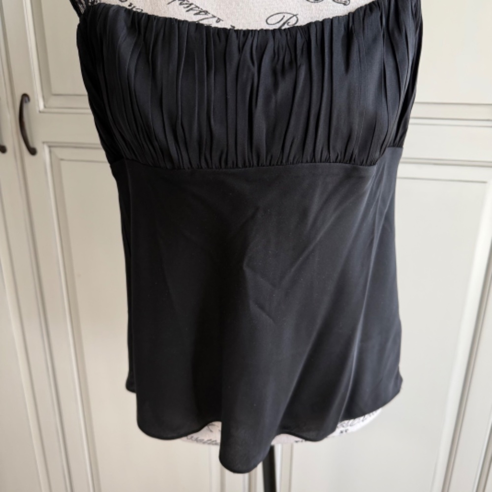 J. Crew Gathered Stretch Silk Black Camisole Size 10 NWT - Picture 3 of 5